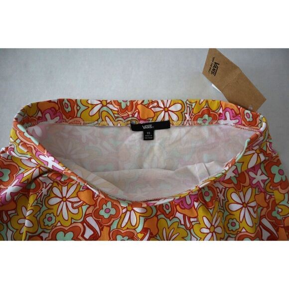 VANS 00039F Women's Sz XS Orange Allover Resort Floral Print Mini Skirt - Picture 3 of 6